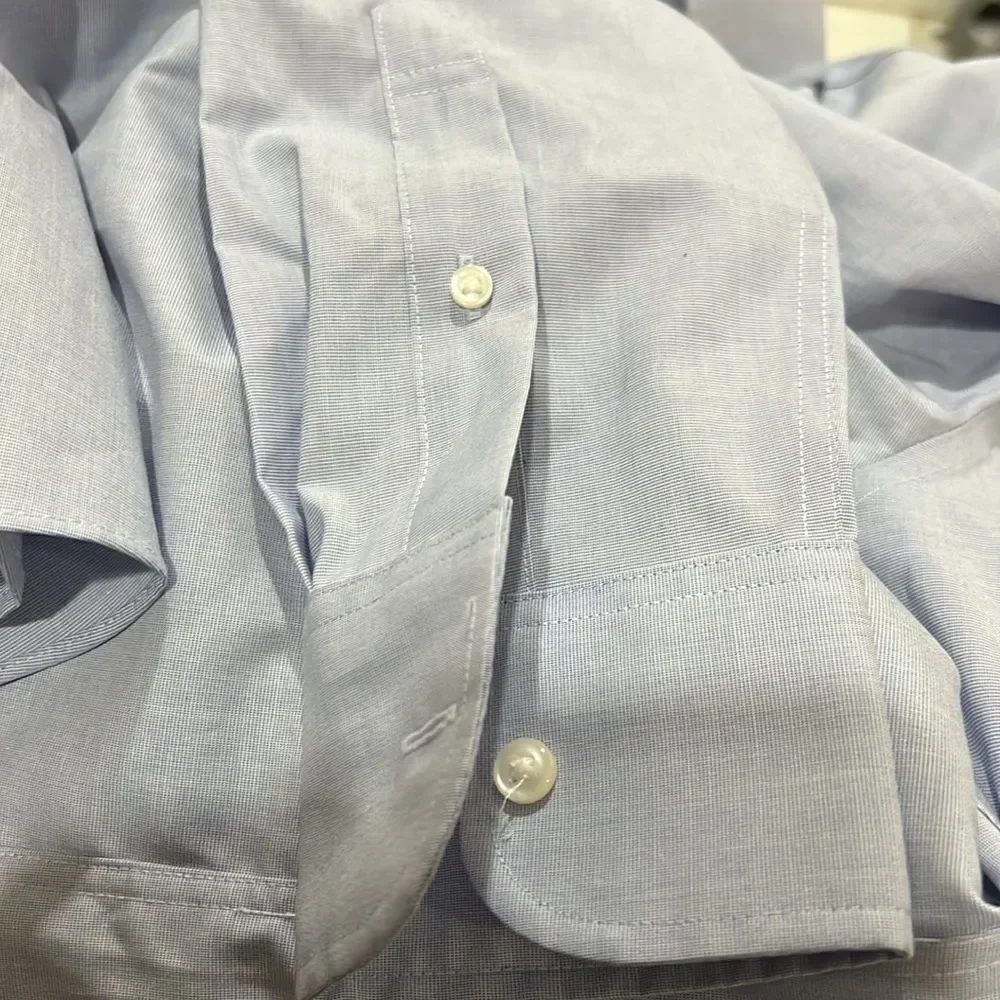 j. crew bg664 Blue Slim Bowery wrinkle-free dress shirt with button-down collar